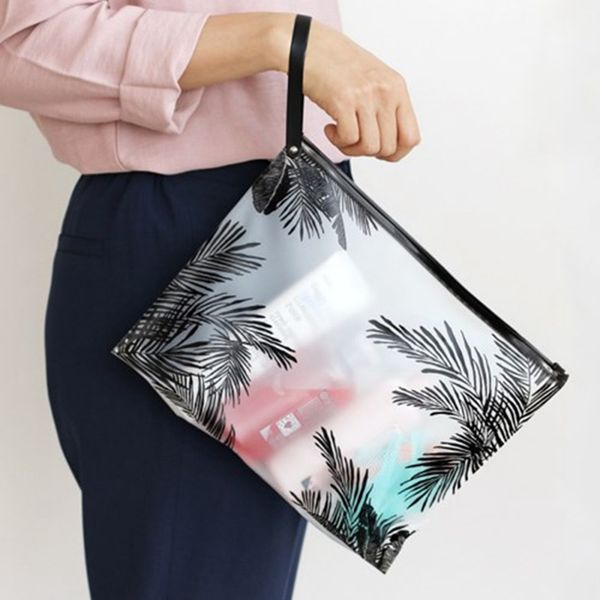 

women cosmetic bags pvc toiletry bags fashion clear travel organizer necessary beauty case makeup bag bath wash make up box