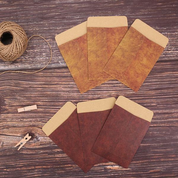 

coloffice 10pcs new vintage envelope brown kraft paper small envelope stationery thick postcard storage sewing bag 8*10cm