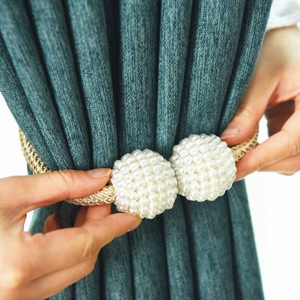 

перламутровые magnetic занавес клипа карнизы tieback пряжка клипы висячей болл пряжка tie назад занавес аксессуары home decor qycek, Black