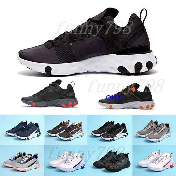 

2019 chaussure лучших мужские тренеров реагировать элемент 55 тайного икса наступающего дизайнера спортивной обуви тапки женщины обувь, Black