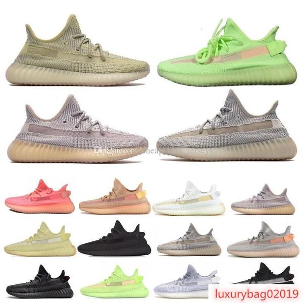 

kanye west clay v2 static reflective gid glow in the dark fluorescence running shoes chaussures v2 men women sports sneakers