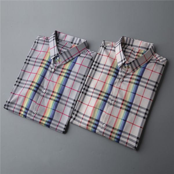 

spring and summer 2020 new men's shirt business men's plaid long sleeve professional cotton casual men's shirt, White;black