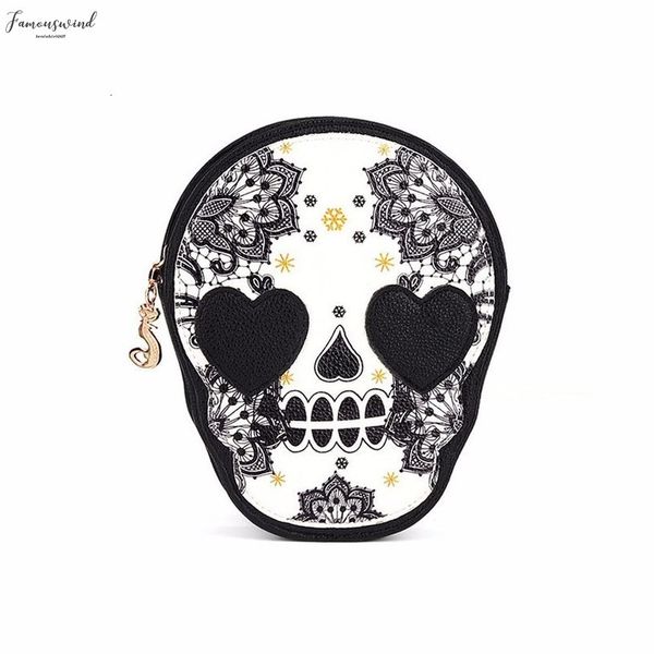 

women bags women black skull shoulder messenger bag handbag purse designer phone messenger bolso sac a floral main y