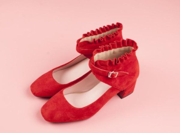 

send 2018 autumn new style square head coarse heel middle heel women's shoes, Black