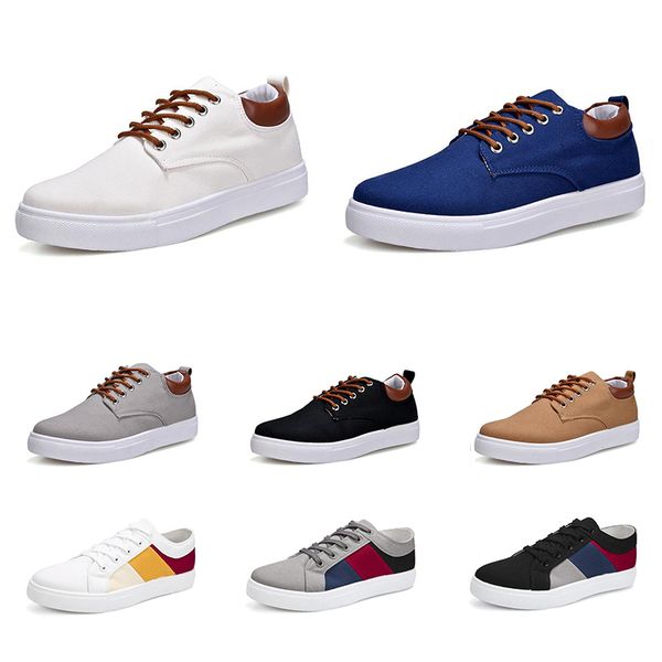 

2020 men fashion casual shoes black white navy blue red khaki mens comfortable canvas sneakers size 39-46 item 4