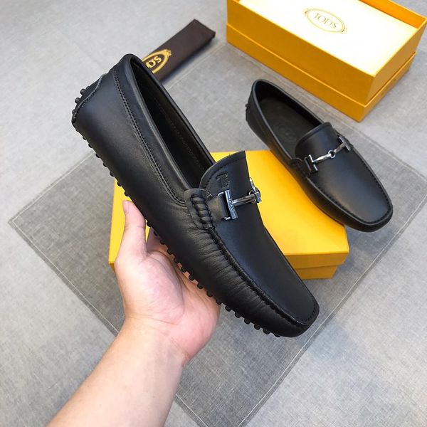 

luxury men's business formal wear leather shoes fashion design brand classic retro pure black soft bottom office casual are suitable jt