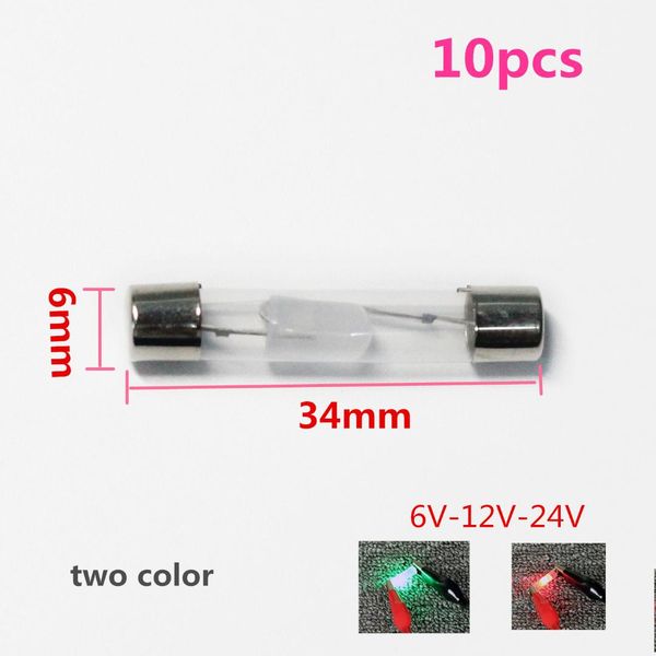 

10pcs/lot 6*34mm 6.2*25.5mm bulb for car circuit dc tester 6v 12v 24v voltage auto vehicle gauge test light measuring pen