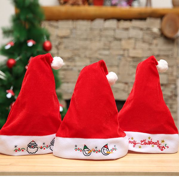 

1pcs red hat рождество золото бархатные рождественские шапки санта cristmas украшения bonnet noel gorro navidad xmas украшения для дома