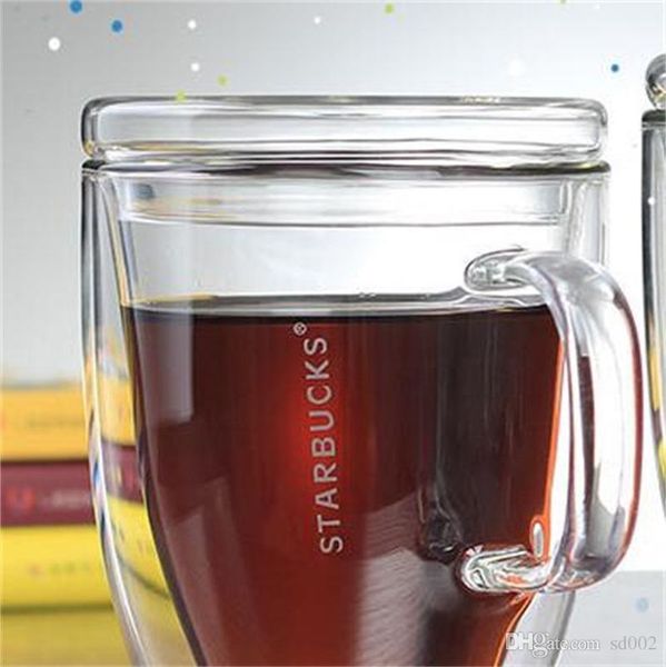 Glas Transparent Isolierte Becher Doppel Deck Kaffee Becher Wärme Isolierung Tasse Sicherheit Machen Tee Wärme Isolierung 13lsE1