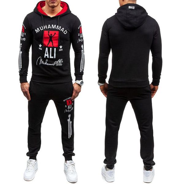 

мужская мода кофты одежда кардиган спортивный костюм набор лето мужчины s причинные костюмы мужчины толстовки толстовка брюки установить бол, Gray