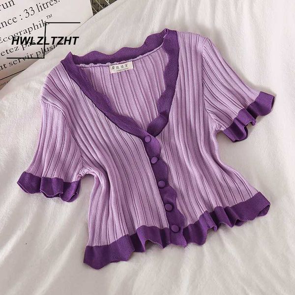 

women's t-shirt hwlzltzht oversize basic t shirt women summer v-neck short sleeve casual button loose female knit cardigan, White