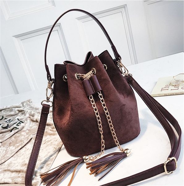 

роскошная сумочка новый мини crossbody сумки симпатичные замша ведро сумка организатор малый кисточкой кожа pu женские сумки плеча 2