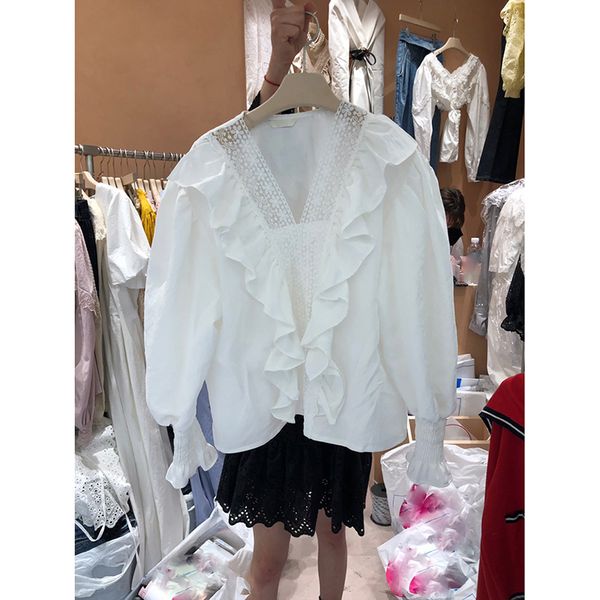 

ww031296 модные женские блузки рубашки 2020 взлетно посадочная полоса роскошный европейский дизайн стиль партии женская одежда, White