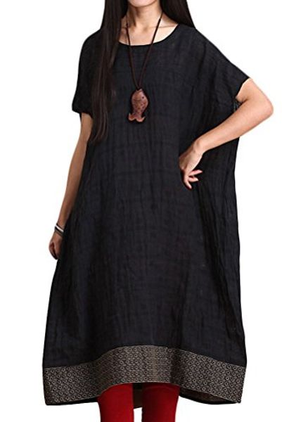

mordenmiss women's summer embroidery dress casual travel clothing, Black;gray