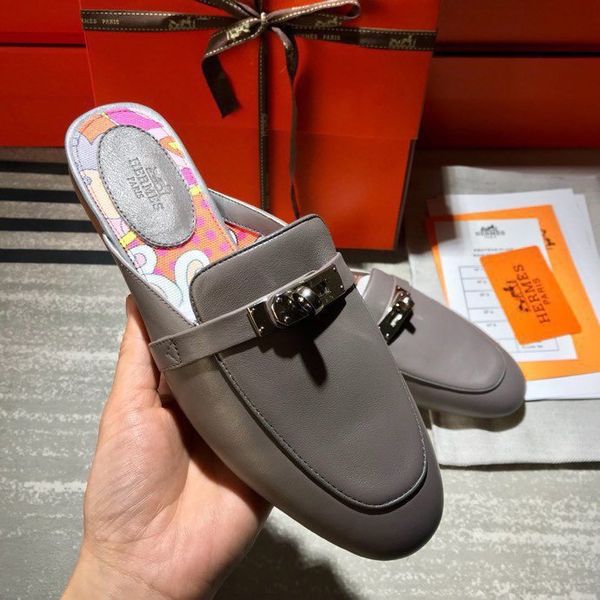 

fashion platform women's shoes wild vintage luxury summer half slippers outdoor wear slippers sandals leather flat shoes women 12, Black