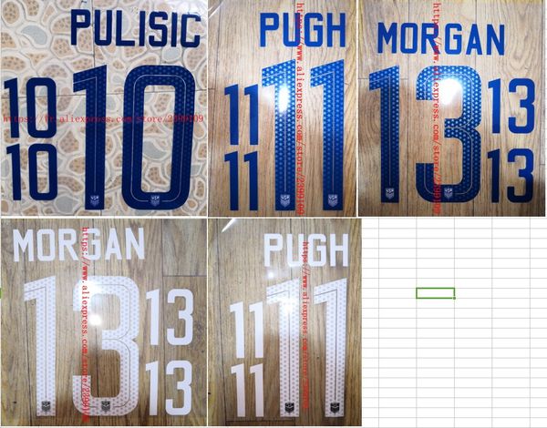 

2018-2019 США PUGH MORGAN PULISIC nameset soccer patch soccer badge