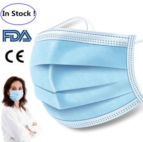 

fda ce approved disposable non-woven face cover face mouth masks anti pm2.5 anti influenza breathing safety masks face careelastic earloop