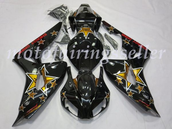 

oem quality new abs full fairings kits fit for honda cbr1000rr (2006-2007) cbr1000rr 06 07 bodywork set black golden star