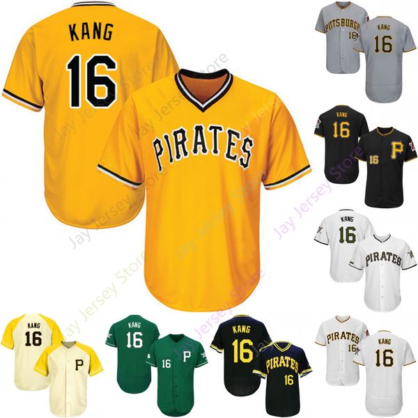

Custom Pittsburgh 16 Jung-ho Kang Jersey Pirates Jerseys Cool Base Flexbase White Black Red Grey Home Away Men Women Youth All Stitched