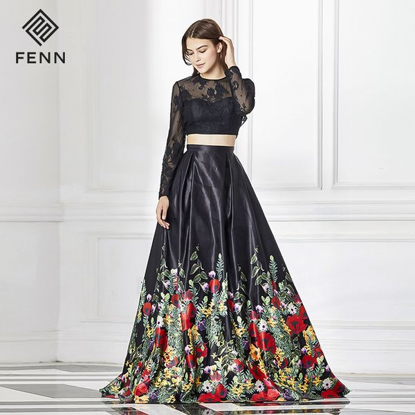 

2019 new elegant vintage floral flowers women o-neck backless lace cut-out night show banquet party long dress wholesale, White;black