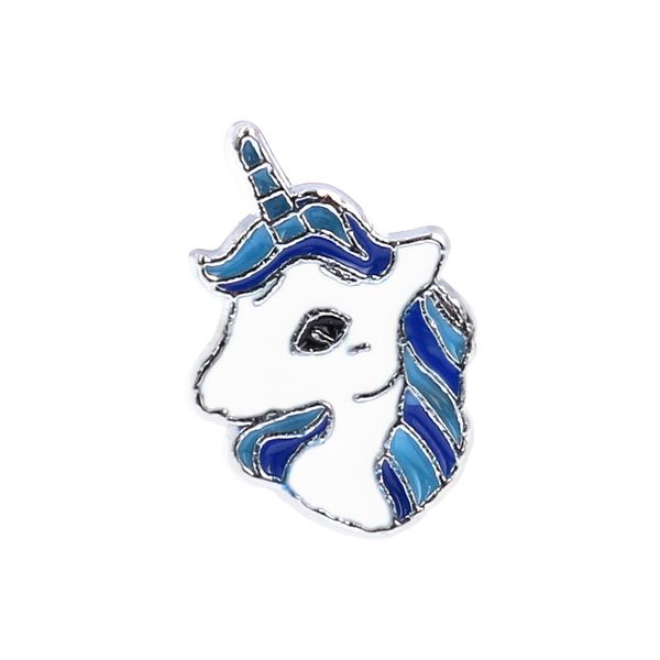 

10pcs blue drop oil unicorn slide charms alloy white horse slider for 8mm belt bracelet wristband diy jewelry making, Bronze;silver