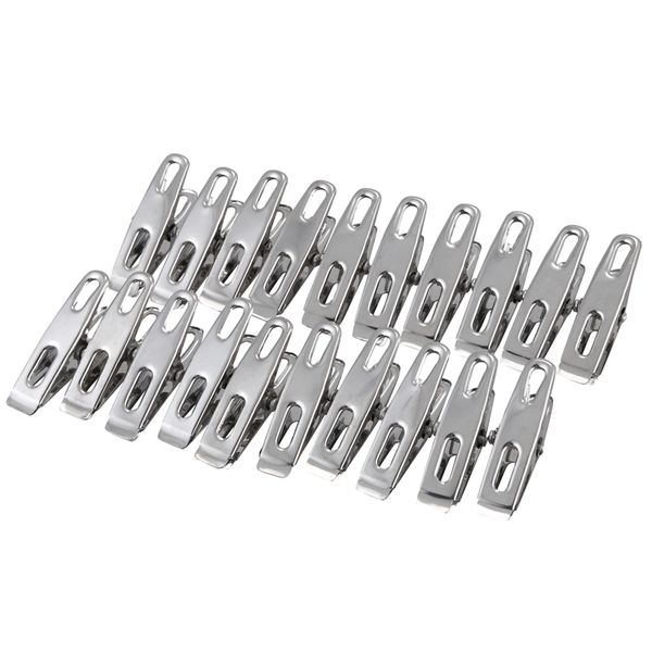 

20x нержавеющей сталь подпружиненных вешалок зажимы колышки pins silver