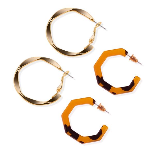 

epi 2 pairs fashion summer drop earrings bohemia acrylic acetate leopard circle earrings for women engagement wedding gift, Golden;silver