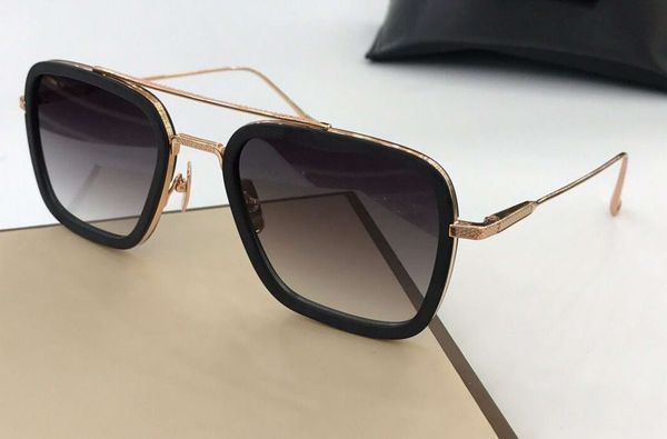 

men square sunglasses gold & matte black smoked grey shaded uv protection sun glasses shades new with box, White;black