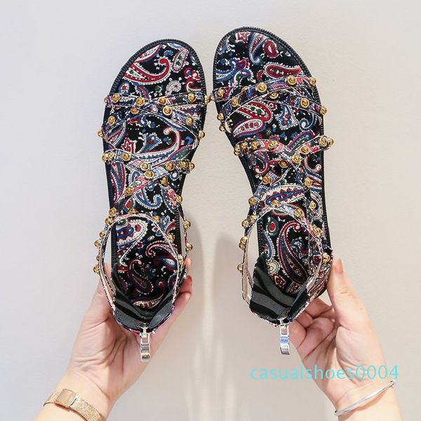 

sandals women 2020 summer new women's shoes korean wild beach shoes flat women's c04, Black