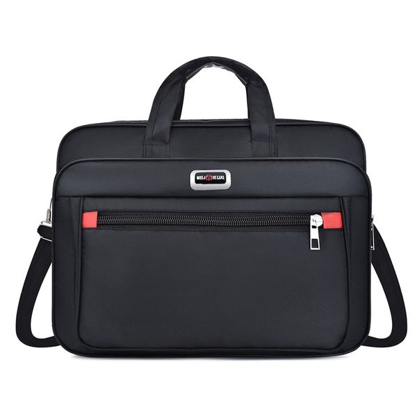 

sell fashion portable handle computer bags zipper shoulder lapsimple business bags briefcase casual man black bolso