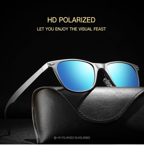 

men vintage aluminum polarized sunglasses classic driving anti-glare brand sunglasses coating lens driving eyewear for men/wome, White;black