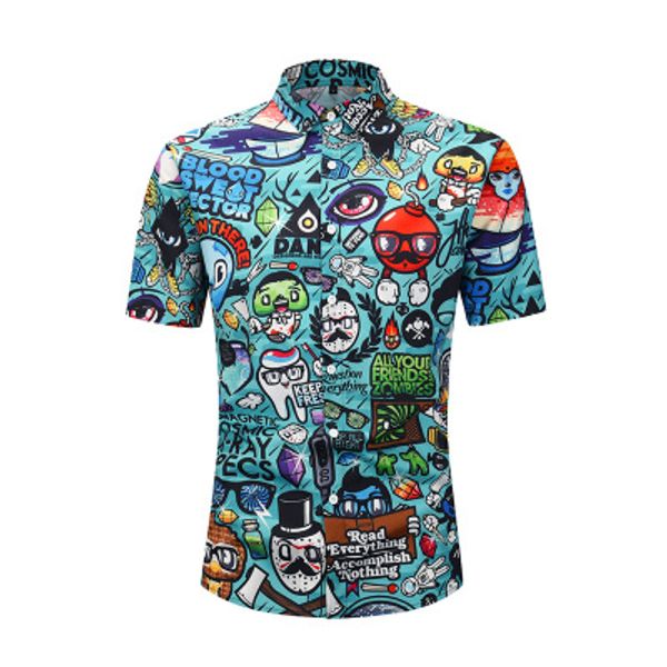 

New men 039 ca ual per onality hort leeve large ize hirt ummer animation cartoon 3d printing hort leeve hirt men 039 treet tr