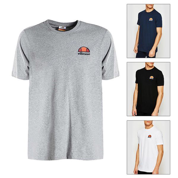

Ellesse Men's Designer Fashion Printed T-Shirt 100% Cotton Short Sleeve White Black Grey Navy T Shirt Top Quality Oversize Summber Mens T-S