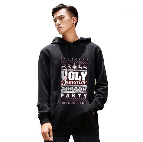 

long sleeve hooded mens sweatshirts fashion solid color designer couples pullover hoodie christmas printed mens hoodies winter fleece, Black