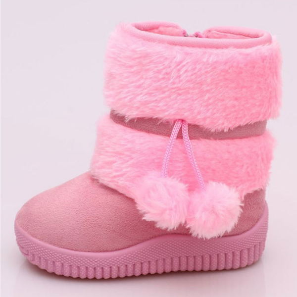 

new children' snow boots, double ball warm shoes, boys and girls, thickened baby boots, Black;grey