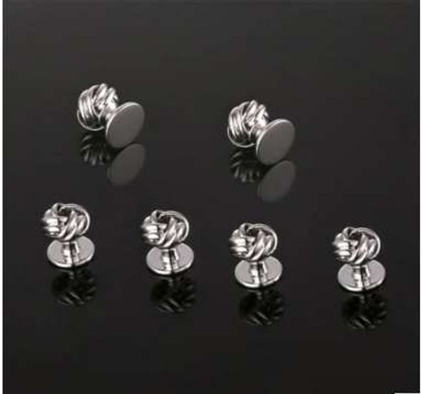 

перевозка груза падения металлический узел запонки воротник шпильки 6 шт. комплект высокое качество смокинг запонки мужчины ювелирные издели, Silver