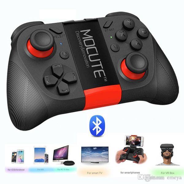 

mocute 050 vr game pad android ios joystick bluetooth controller selfie remote control shutter gamepad for pc smart phone + holder