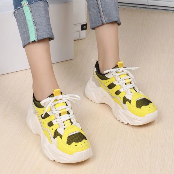 

autumn new leather increased thick-soled casual shoes wild sports korean version of the old shoes trend personality fashion atmosphere, Black