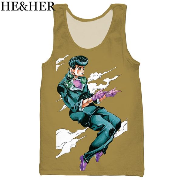 

jojo bizarre adventure 3d print tank men fashion summer tank work out men women halter, White;black