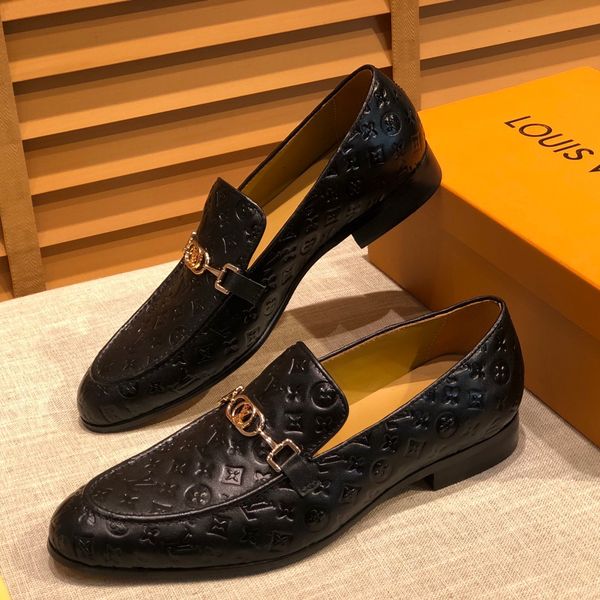 

2019 wenzhou factory handmade luxury pure korean fashion dress leather shoes for men, Black
