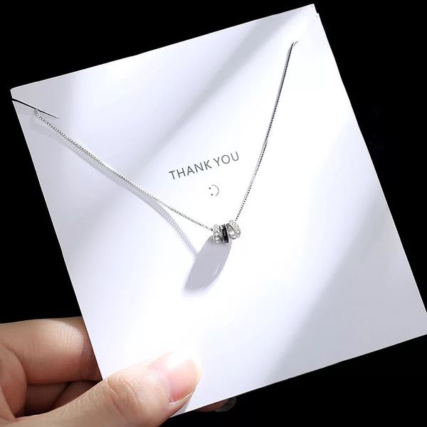 

fashion-s925 silver necklace with diamond trendy small elegant three-ring clavicle chain