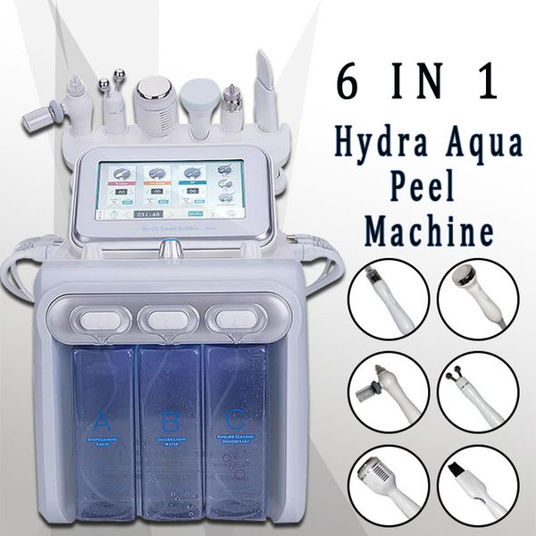 

multifunctional 6 in 1 aqua hydra facial water dermabrasion h2 o2 oxygen spray with rf bio lifting spa facial skin cleansing machine