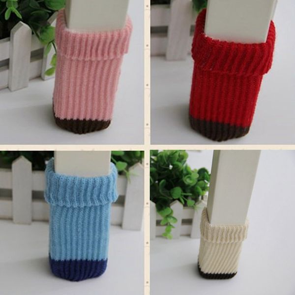 

4pcs/set chair leg socks home furniture leg floor protectors non-slip table legs sleeve chair cover foot knitting socks