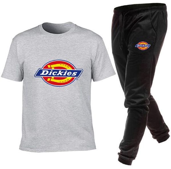 

new women men round collar t-shirts casual sports tracksuits trousers short sleeves with long pants suit, Gray