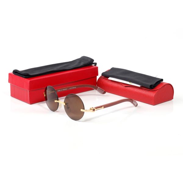 

урожай круглые солнцезащитные очки круг rimless мужчины очки оптические женщины мода eyeware металл гепарды ноги буффало хорн eyeware, Black