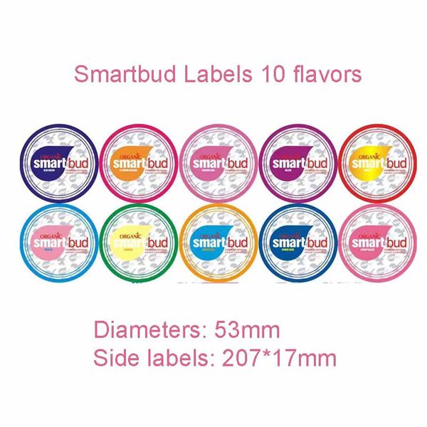 

smartbud labels for machine sealed cans 65*27mm smartbud cans air tight smell proof anti leakage container ring pull tin cans