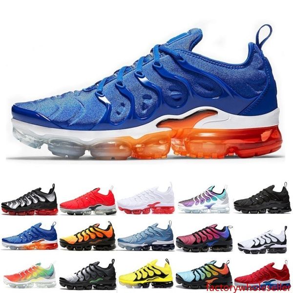 

r new tn plus running shoes men women game royal rainbow bleached aqua triple white black fades blue volt trainer designer sneakers