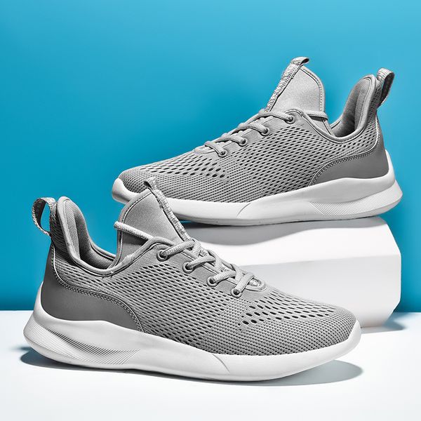 

new designer mens running shoes black white grey mesh breathable sports sneakers mens trainers homemade brand made in china size 39-44, White;red