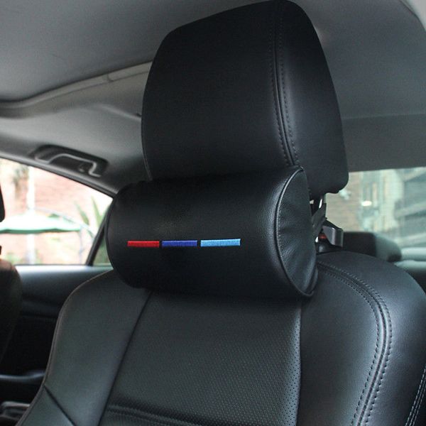 

black pillow head car protection foam leather cushion pad 23*12.5cm high elastic rest auto