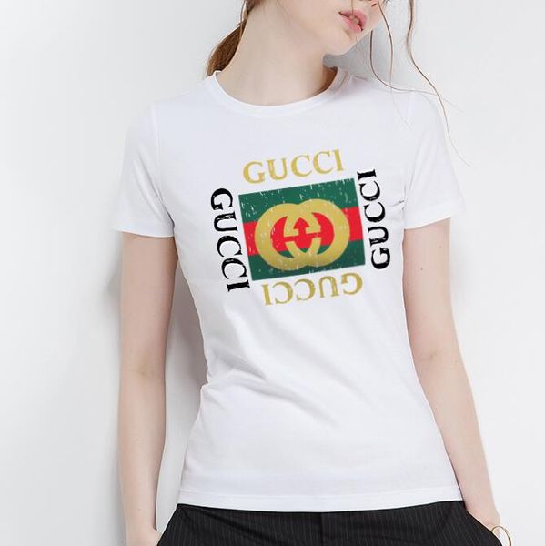 

2020 luxury women's t-shirt fashion harajuku casual t-shirt men's t-shirt short sleeve letters printed embroidery decals funny r07, White